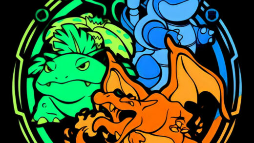 Pokemon classic starter trio art wallpaper