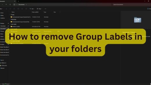 Remove group labels in windows explorer