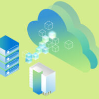 Azure featured image with green background and blue cloud