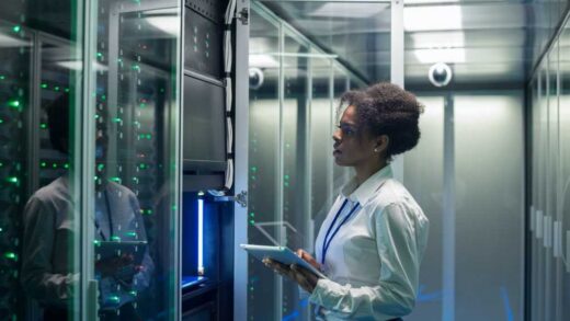 data-center-woman-mainframe-african-american-black