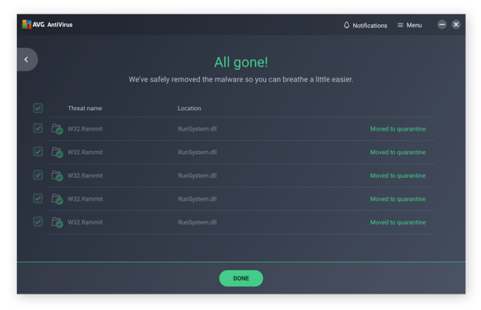 Avg antivirus screenshot