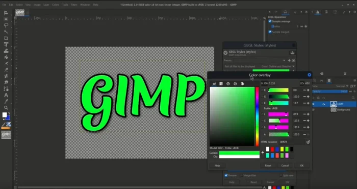 Gimp new screenshot