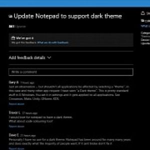 Dark themed notepad request getting votes still no response from microsoft