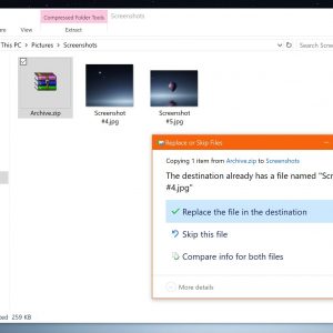 Windows 10 version 1809 bug removes overwrite confirmation from zip files 523343 2