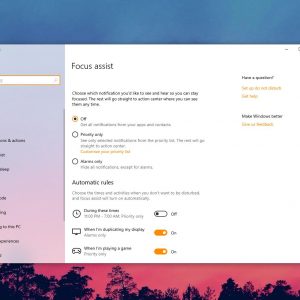How focus assist works in windows 10 19h1 523677 2