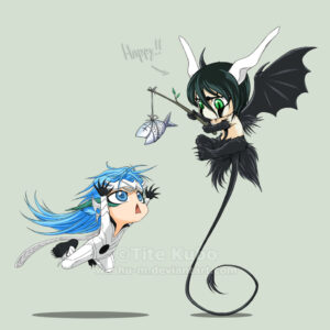 Chibi grimmjow and chibi ulquiorra