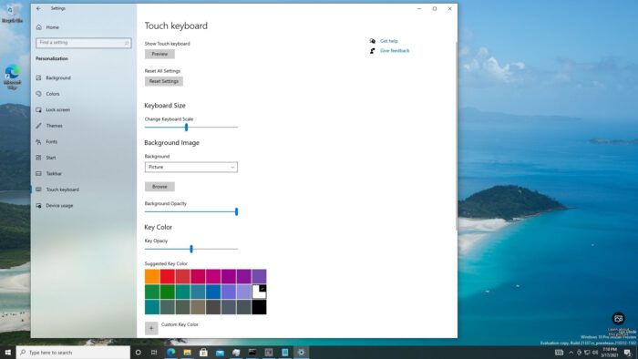 how to resize touch keyboard windows 10