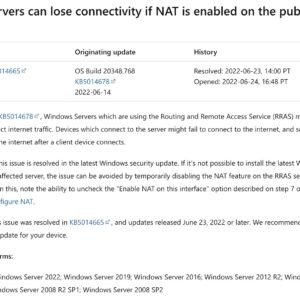 Microsoft prepares fix for rras server glitch