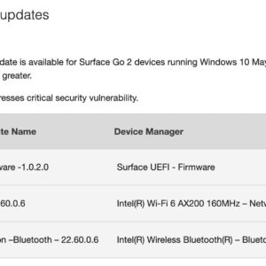 Microsoft releases new firmware update for the surface go 2