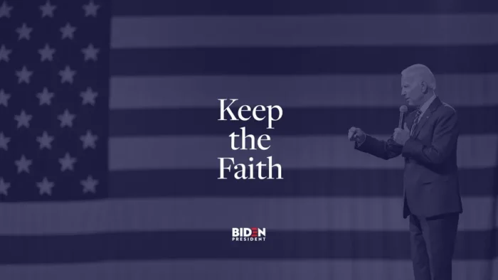 Joe biden campaign poster keep faith