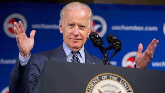 Joe biden gesturing during speech