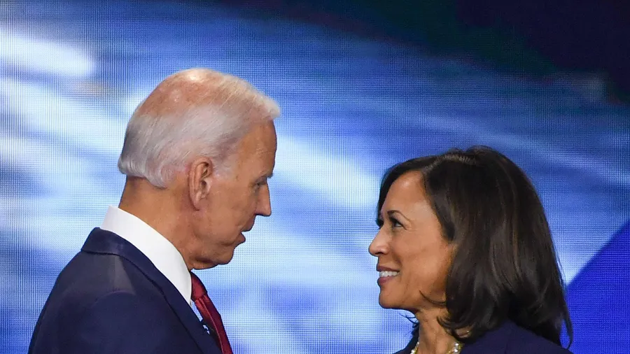 Joe biden kamala harris sharing moment