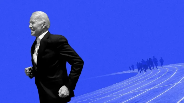 Joe biden running graphic illustration