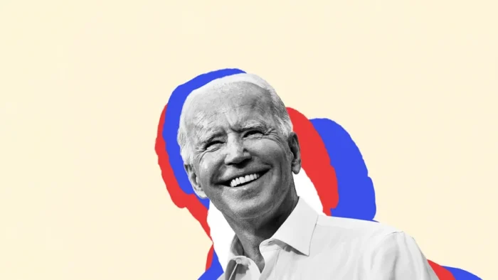 Joe biden smiling abstract background