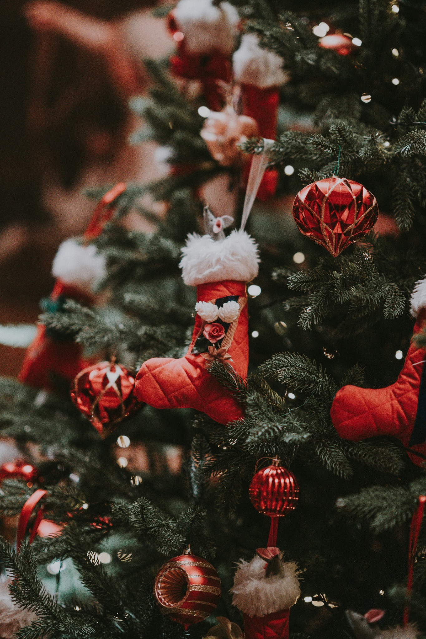 Christmas tree festive socks decorations