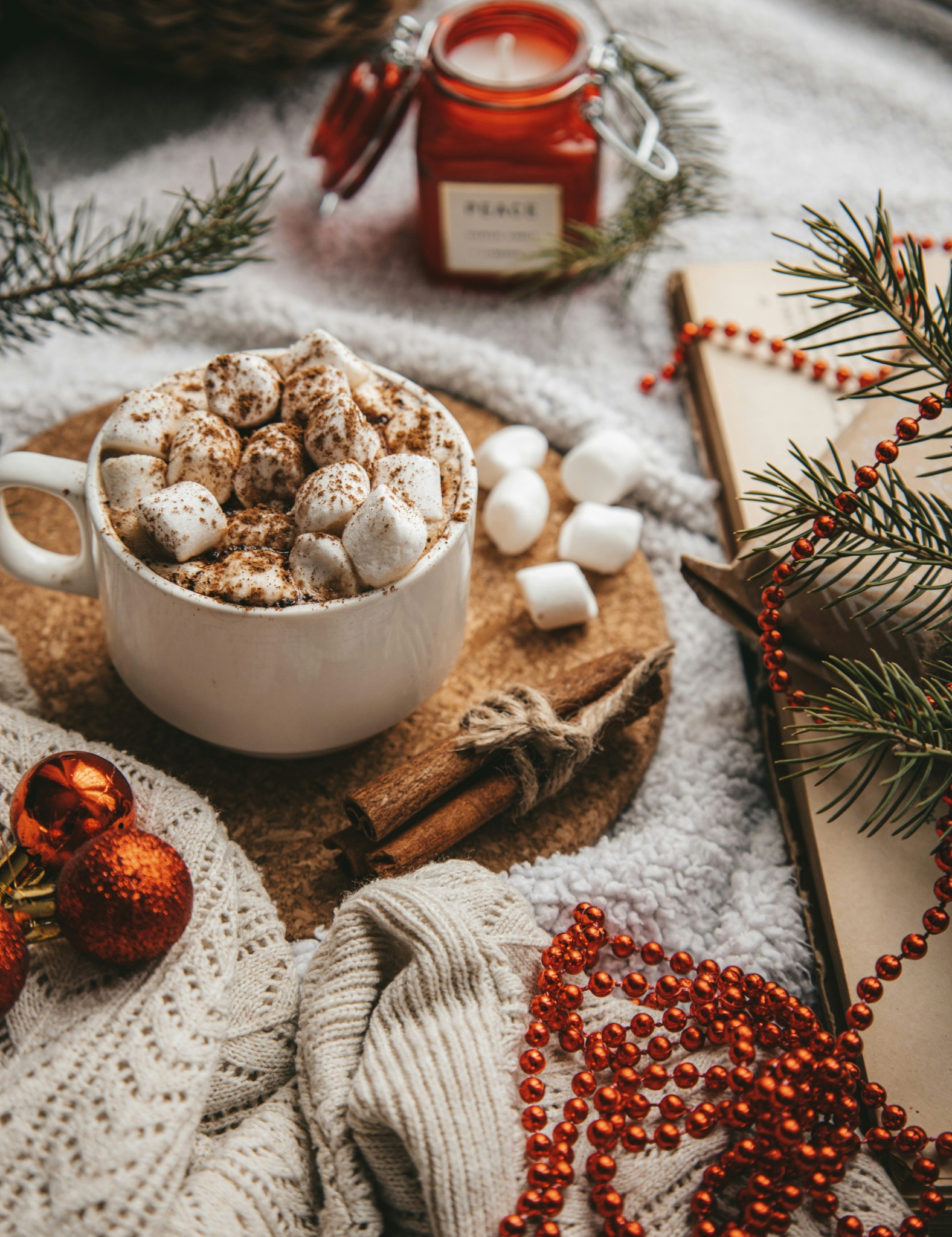 Hot chocolate marshmallows winter