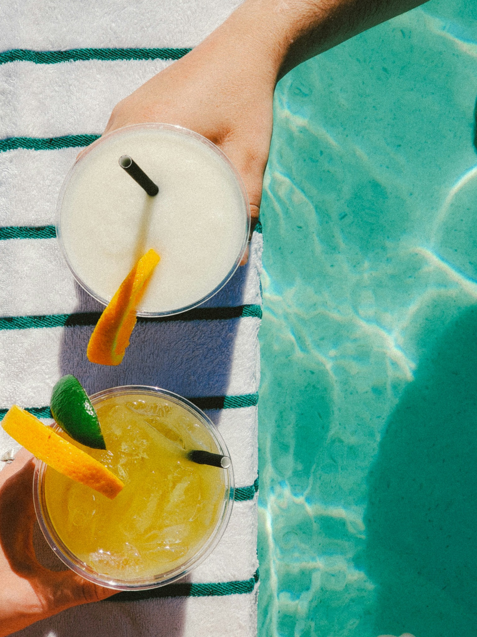 Poolside fruit drinks