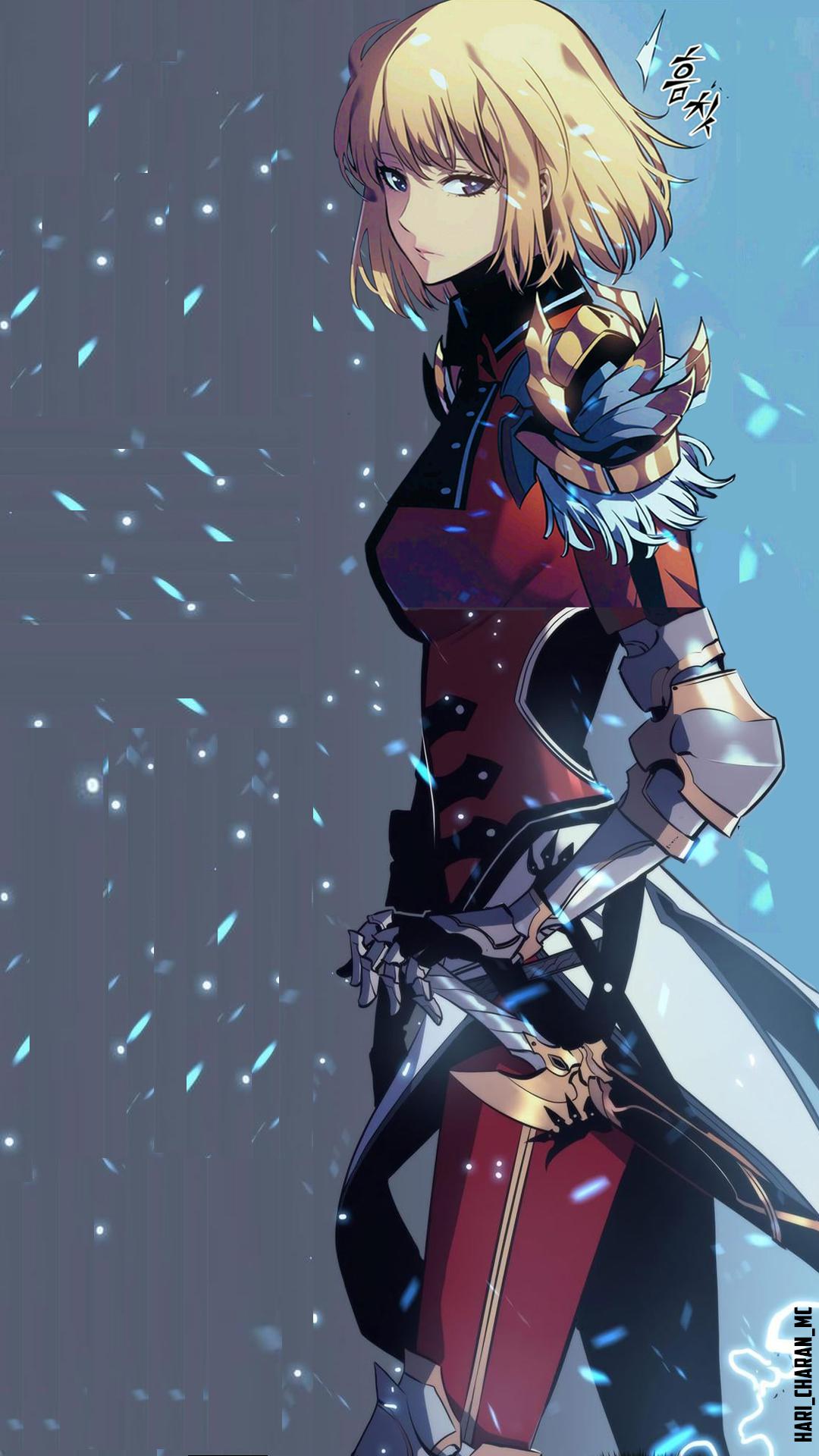 Blonde warrior in snow solo leveling wallpaper