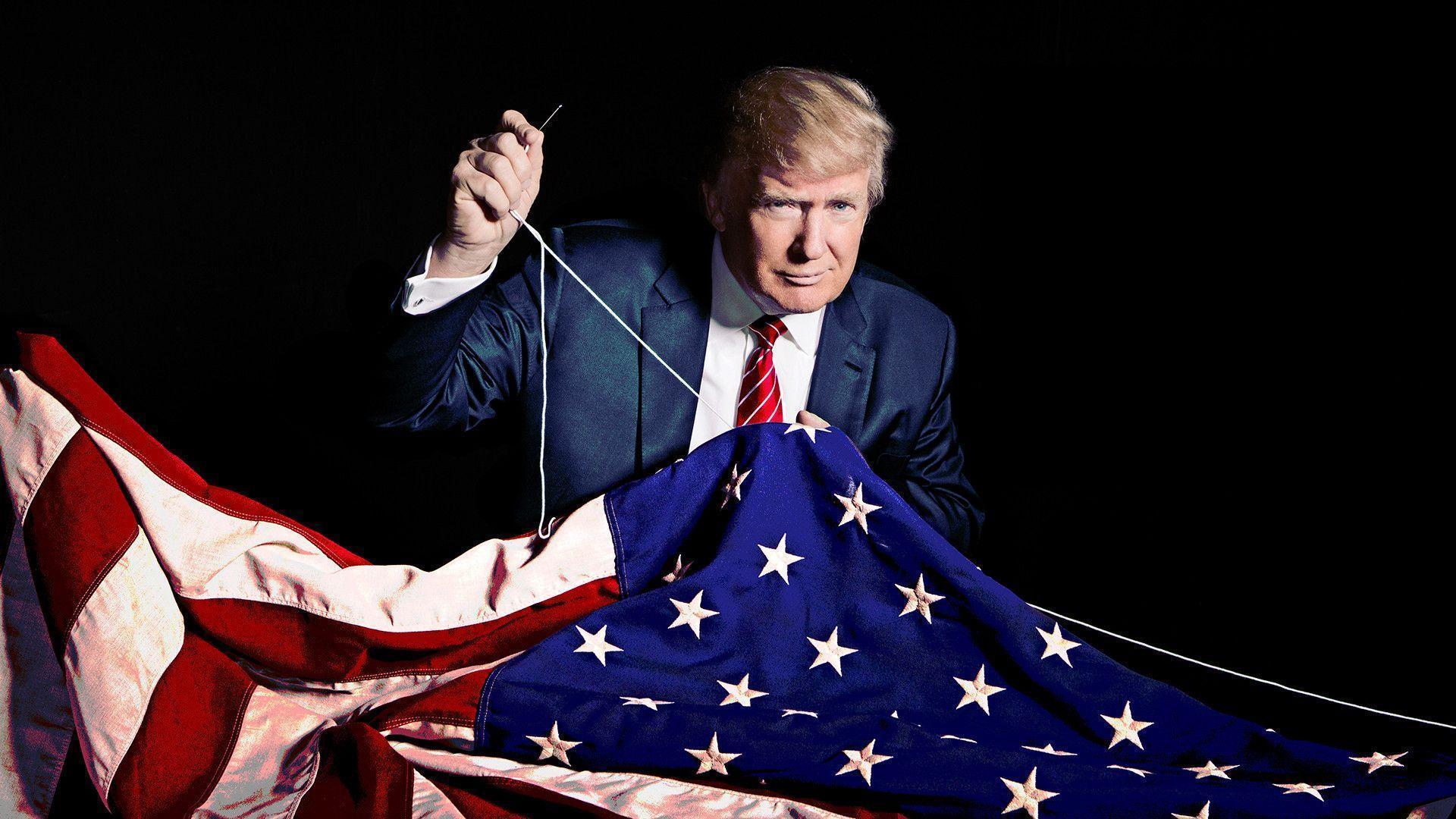 Man holding american flag wallpaper