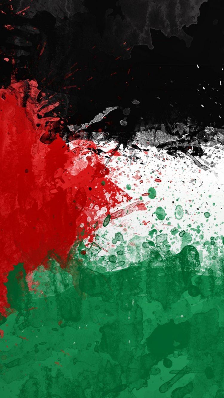 Artistic palestinian flag grunge style wallpaper