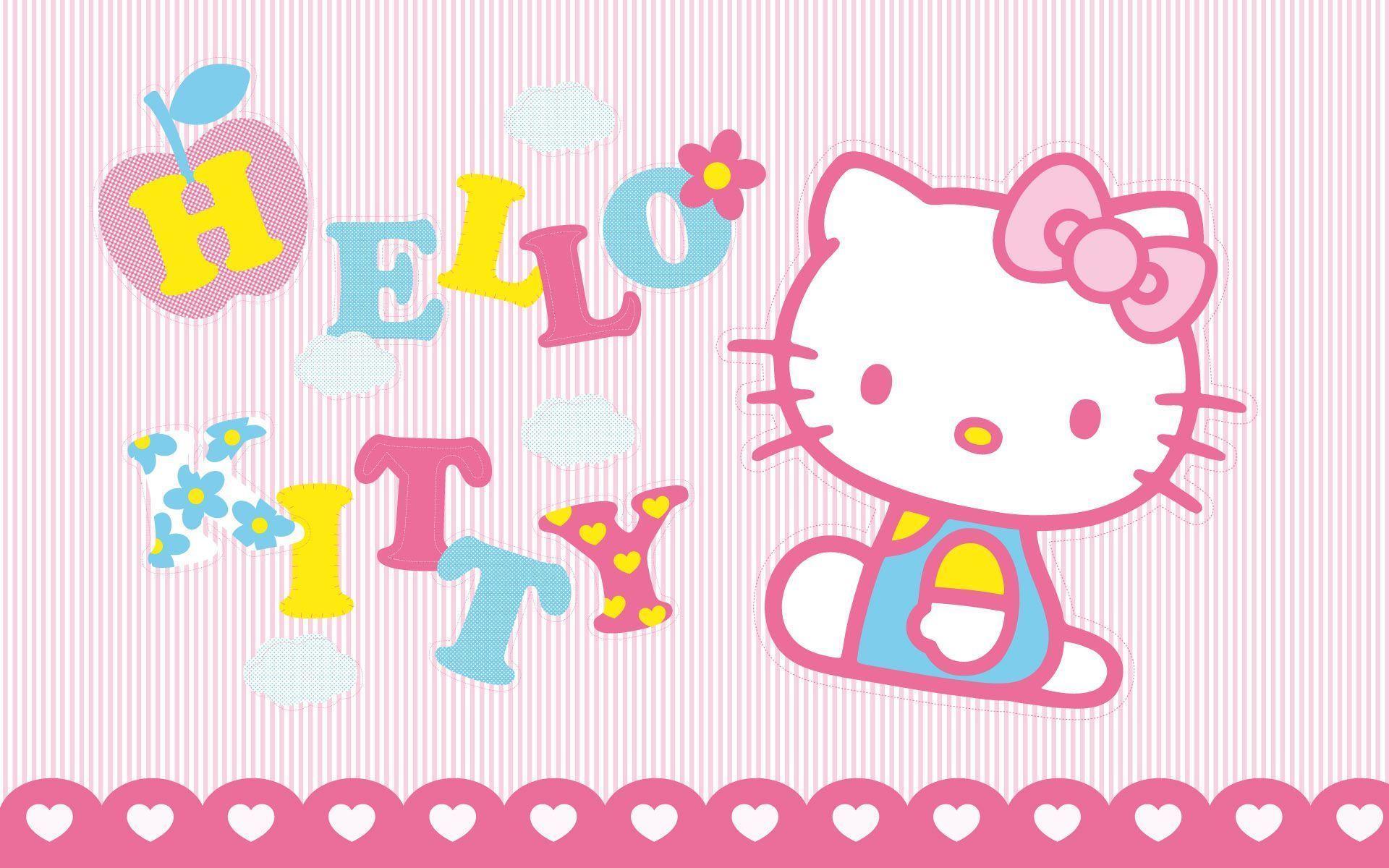 Hello kitty pink squares wallpaper