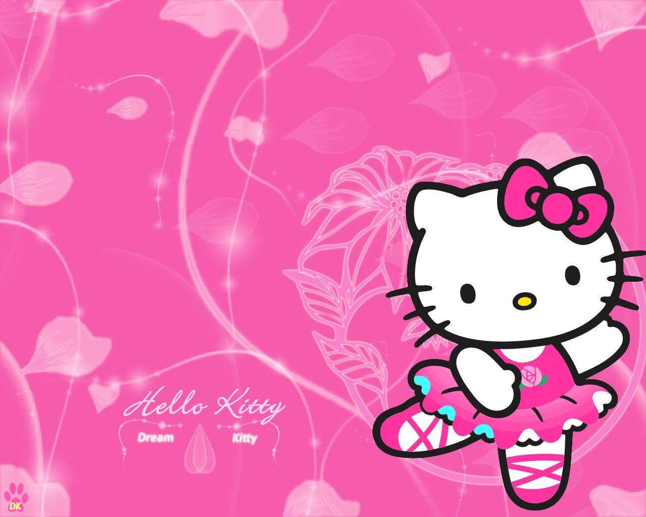 Hello kitty pink wink wallpaper