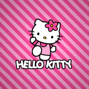 Hello kitty striped background wallpaper