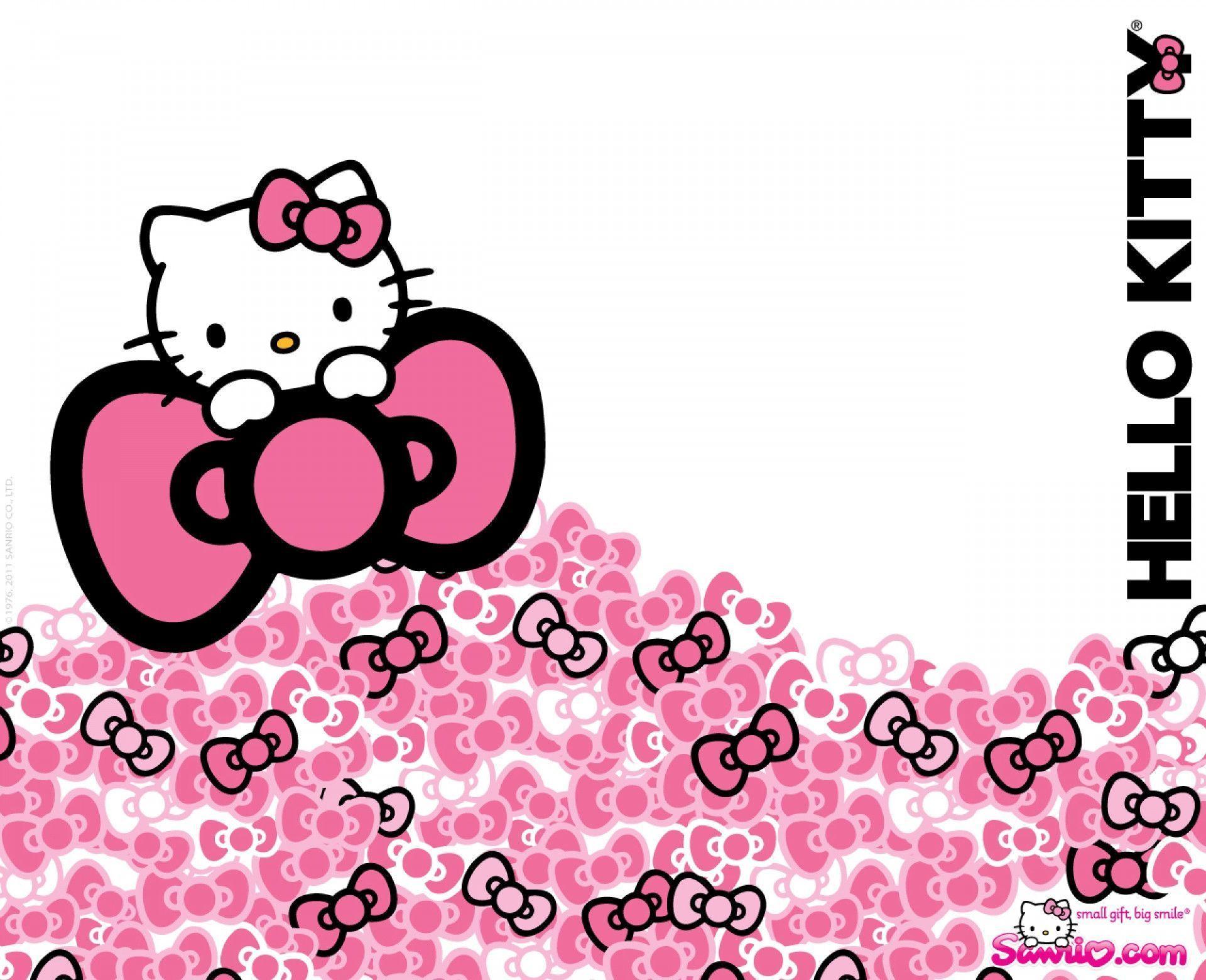 Hello kitty wallpaper with red bow