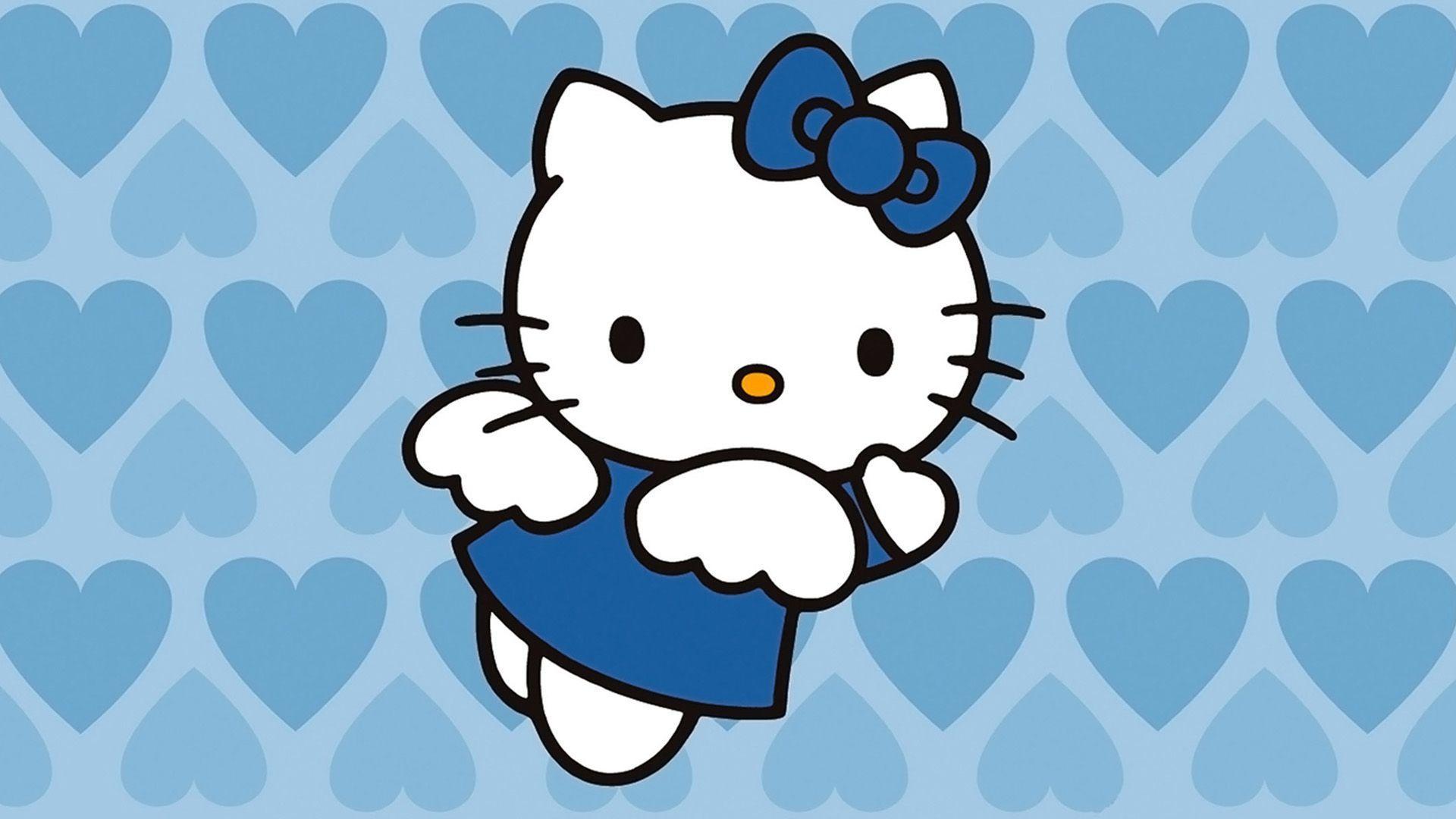 Hello kitty with flower and bird wallpaper