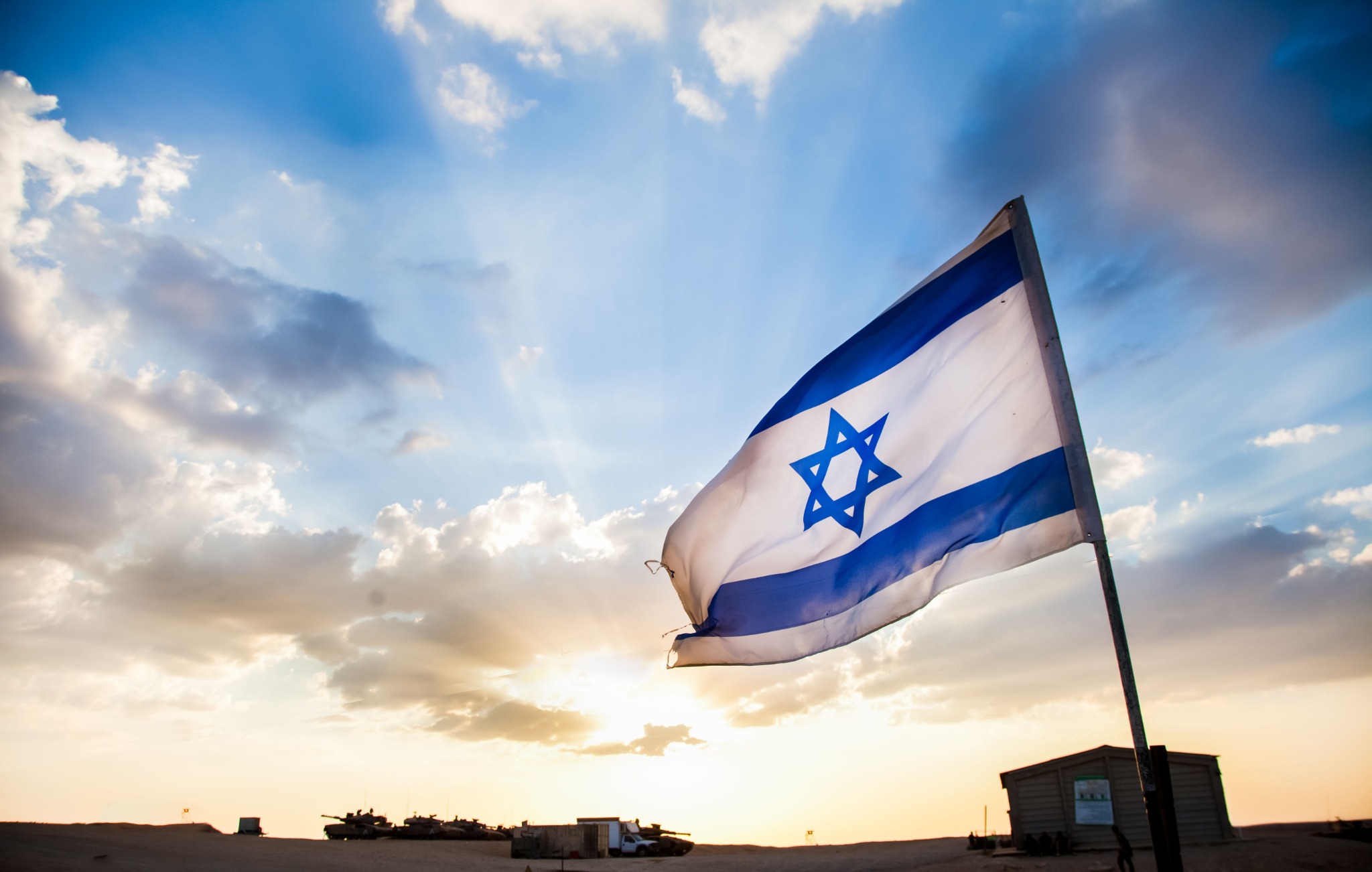 Israel flag sunset background wallpaper