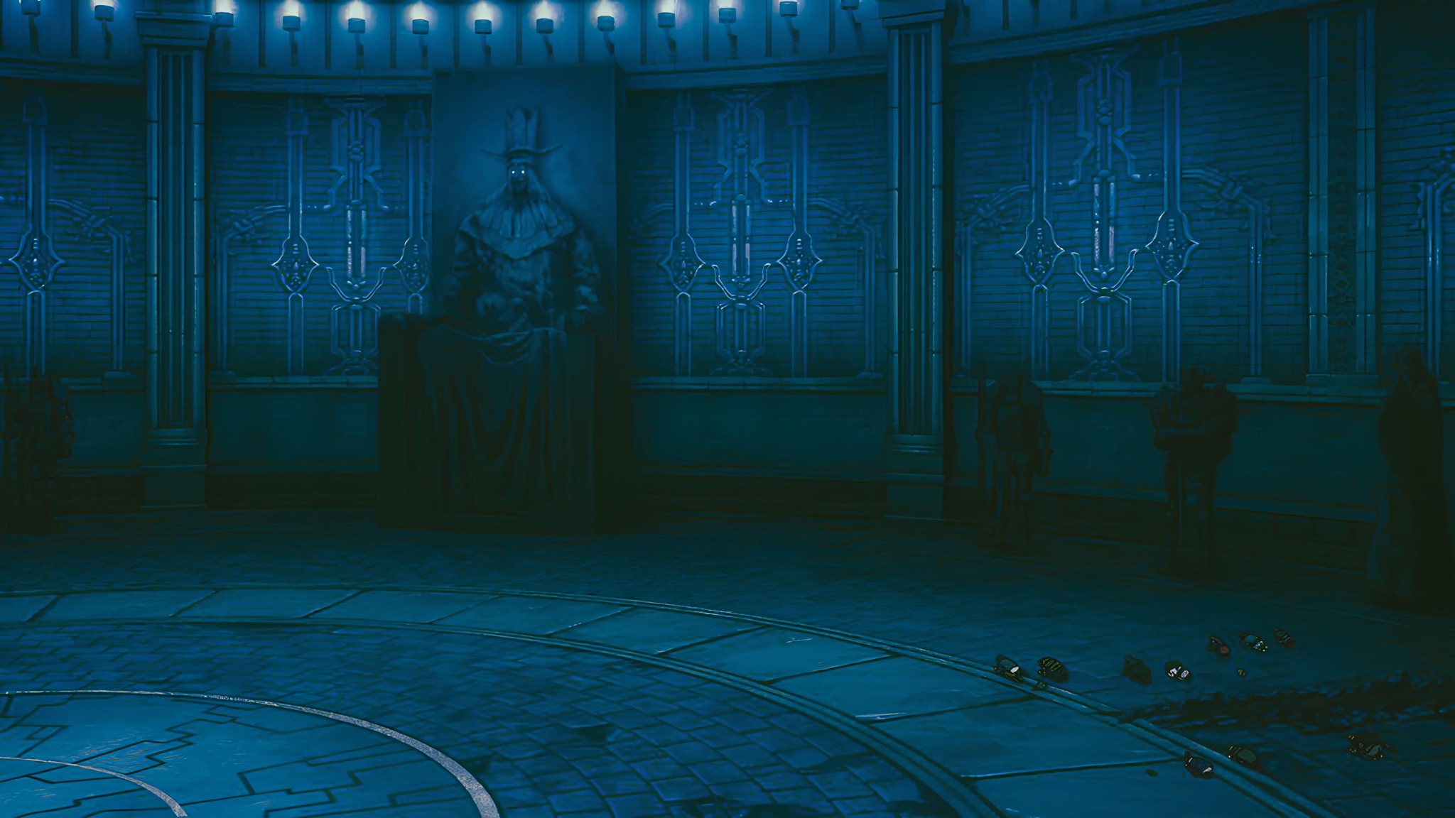 Mysterious throne room anime wallpaper