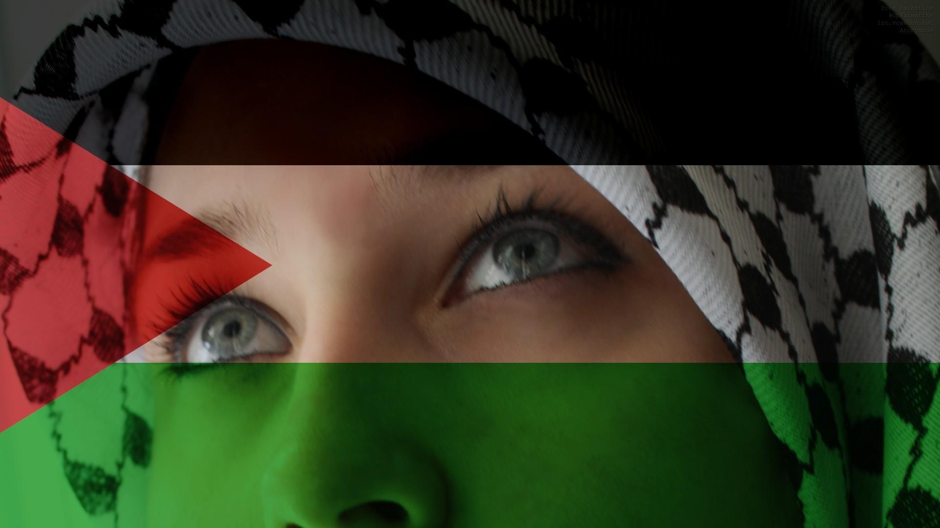 Palestinian flag blended with woman's face wallpaper