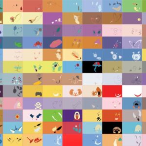 Pokemon grid icons colorful wallpaper