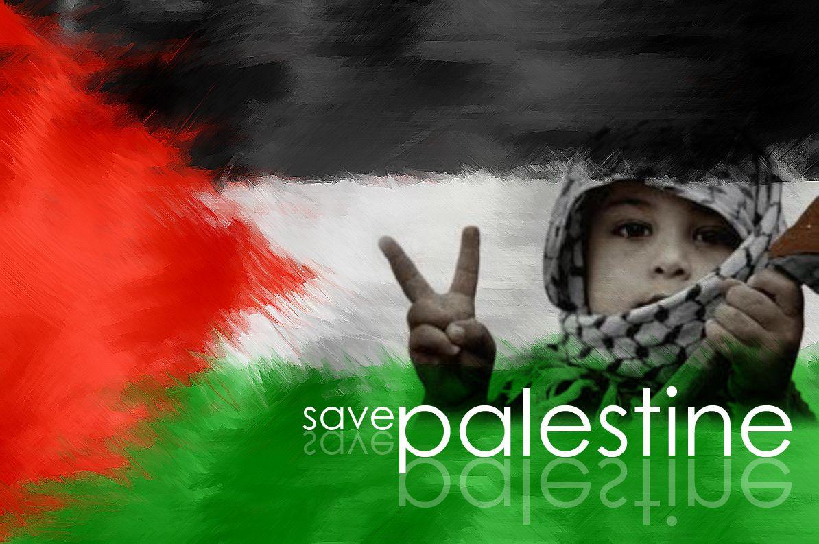 Save palestine child peace sign wallpaper