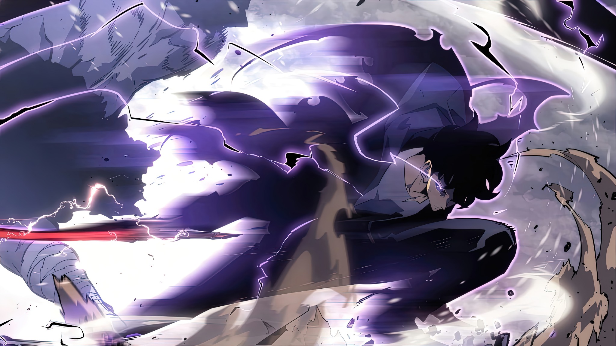 Sung jin woo battle scene anime wallpaper