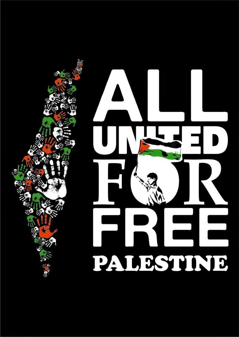 United for free palestine artistic design wallpaper