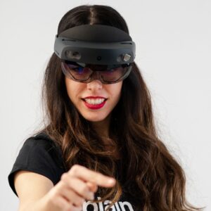 Woman with hololens 2