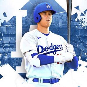 Shohei ohtani dodgers bat ready