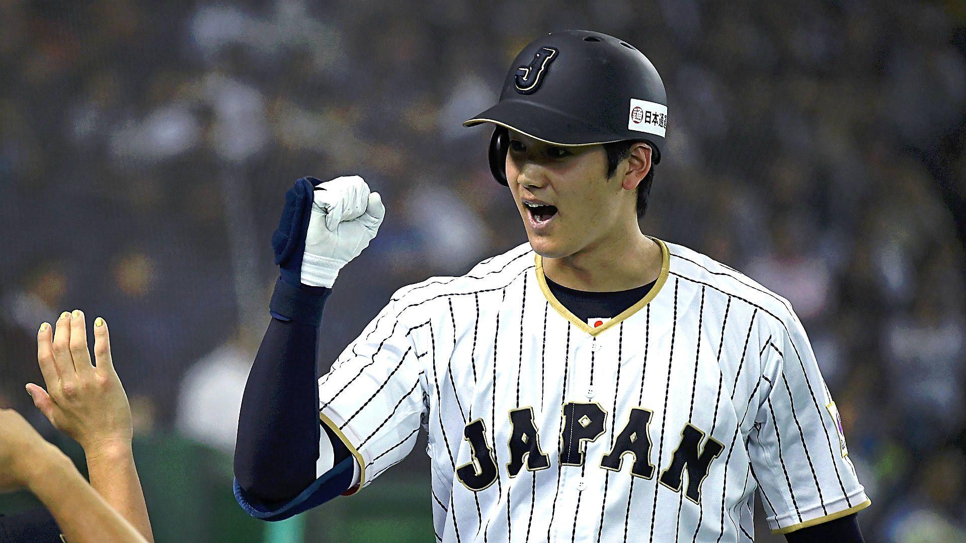 Shohei ohtani japan team celebration