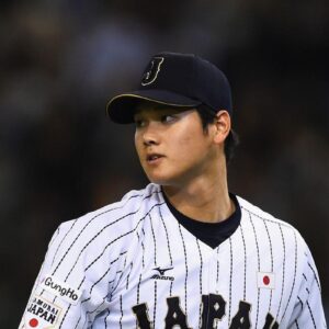 Shohei ohtani in white japan jersey