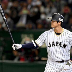 Shohei ohtani prepares to bat