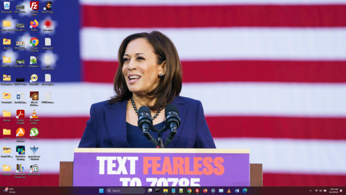 Screenshot kamala harris custom windows theme