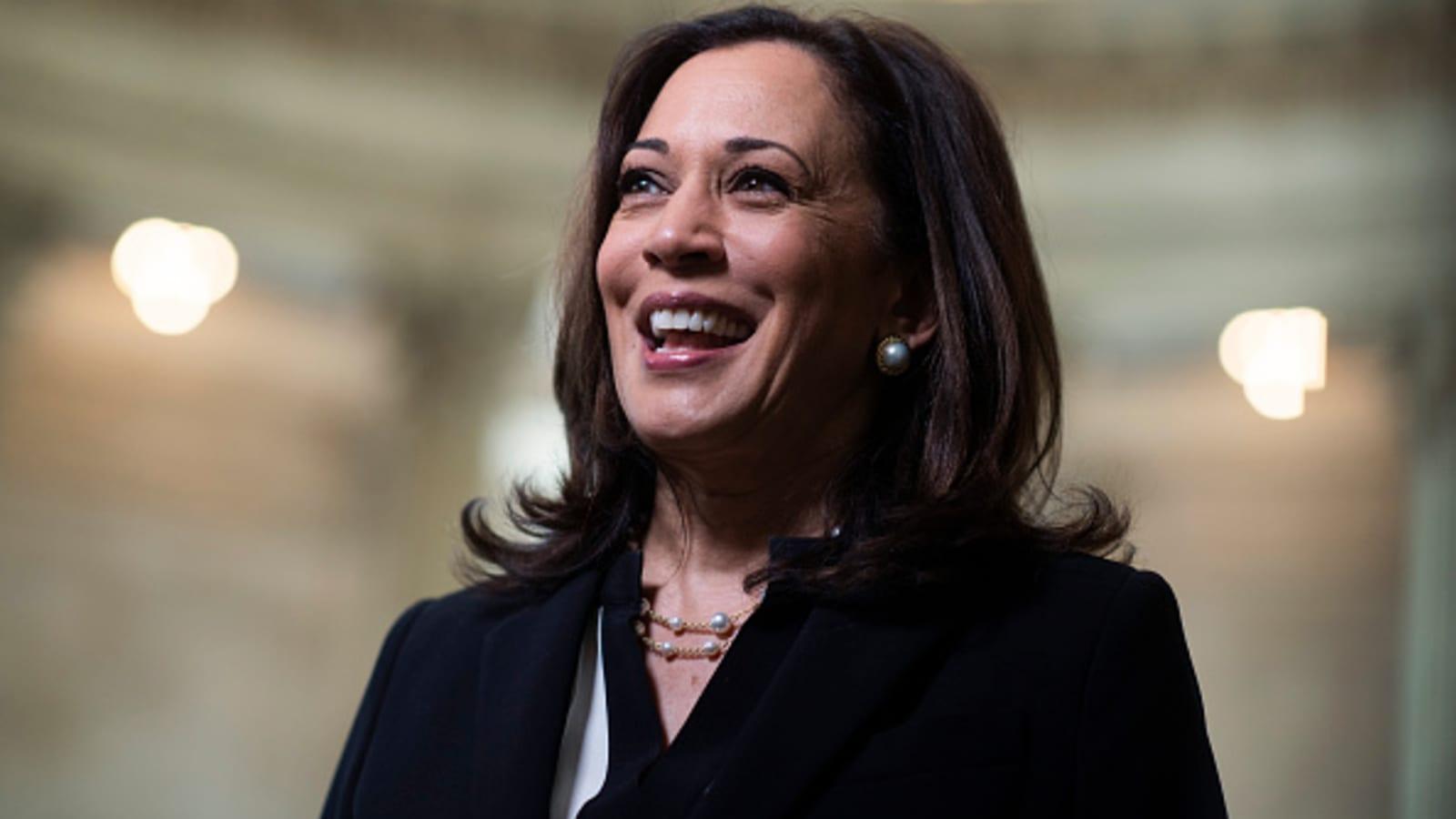 Kamala harris addressing crowd 2024