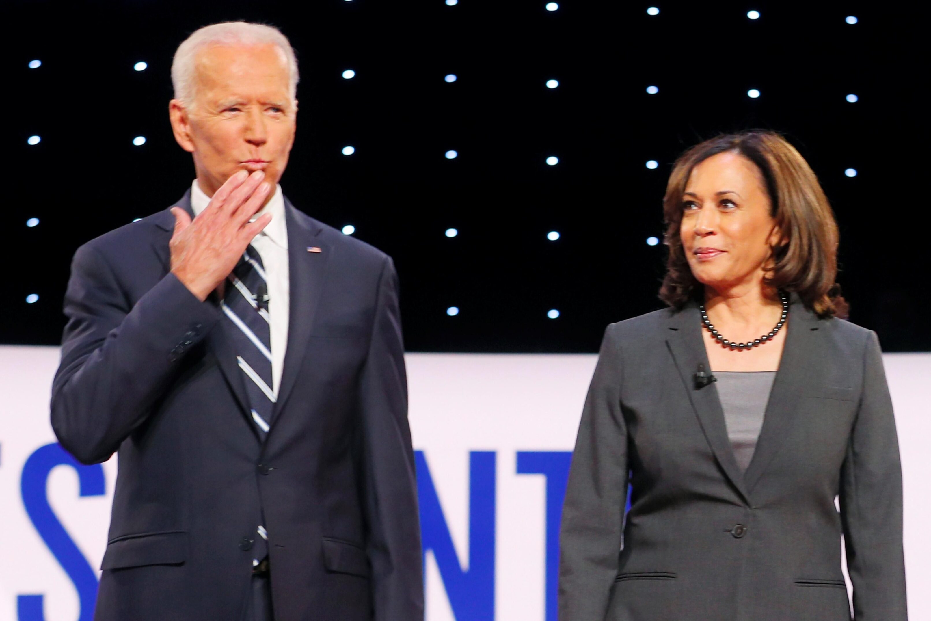 Kamala harris addressing crowd 2025